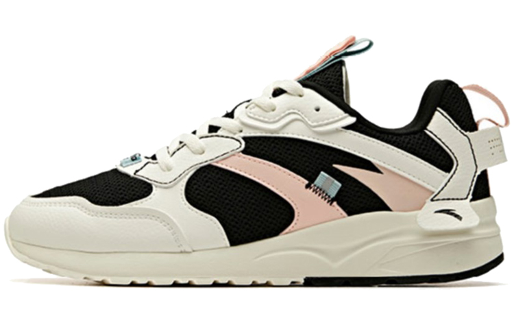 Anta Cushioning Anti-Slip And Wear-Resistant Low-Top Sports Casual Shoes Women's Black Pink White