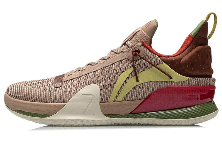 LiNing Blitz 7 Premium Premium Cushioning Anti-Slip And Wear-Resistant Rebound Low-Top Basketball Shoes Light Taupe