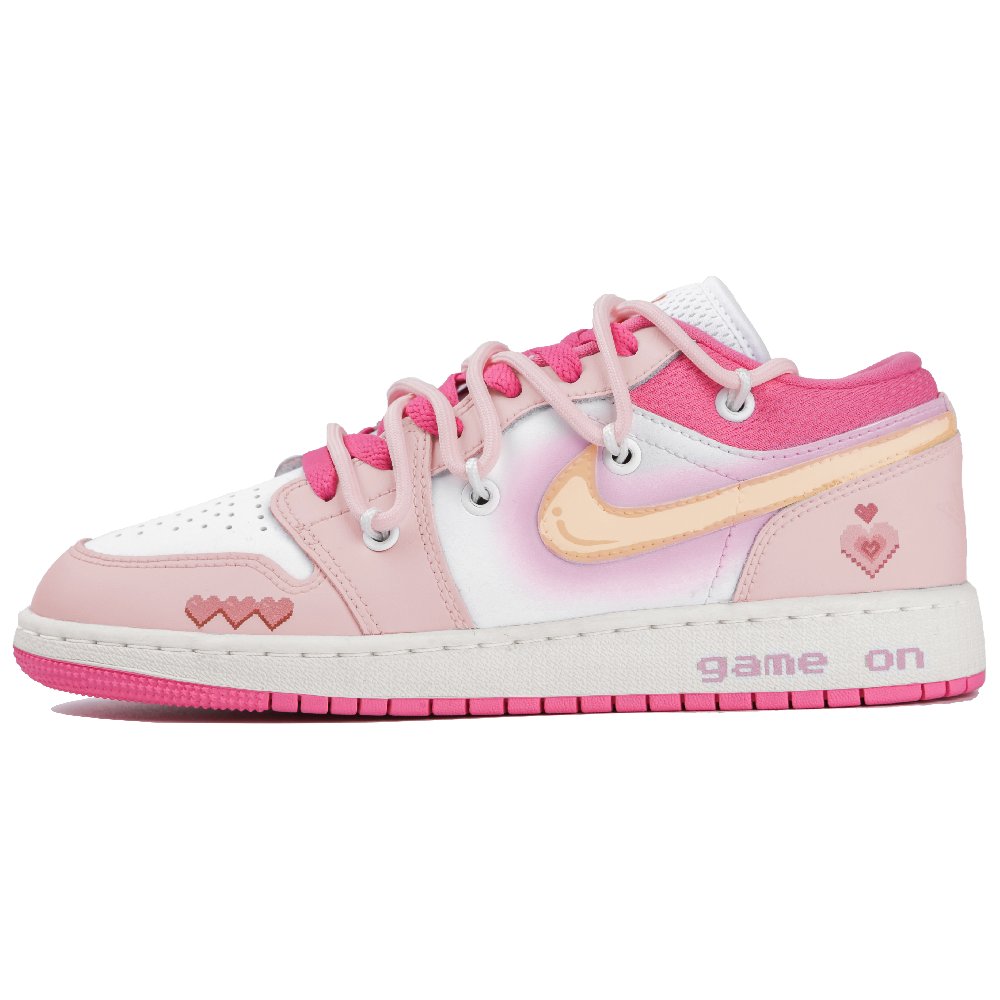 Jordan Air Jordan 1 Low Low-Top Vintage Basketball Shoes GS Pink