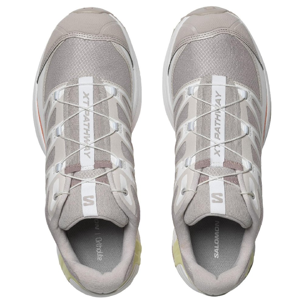 SALOMON XT-Pathway Cushioning Wear-Resistant Low-Top Trekking Shoes Unisex Gray White