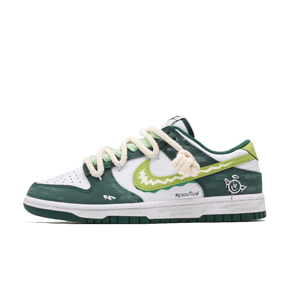 Nike Dunk European King Abrasion Resistant Low Top Skateboard Shoes Unisex White Green