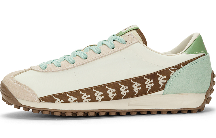 Kappa Anti-Slip And Wear-Resistant Breathable Low-Top Casual Running Shoes Unisex Beige Green