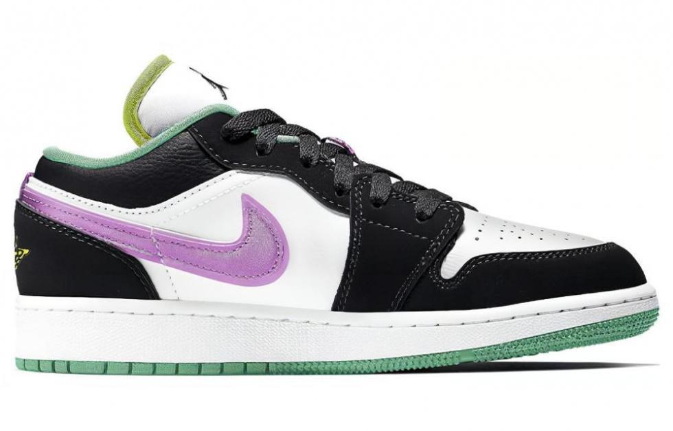 Jordan 1 Low Green Glow Violet Shock GS купить в интернет-магазине Yoocart с быстрой доставкой по России.