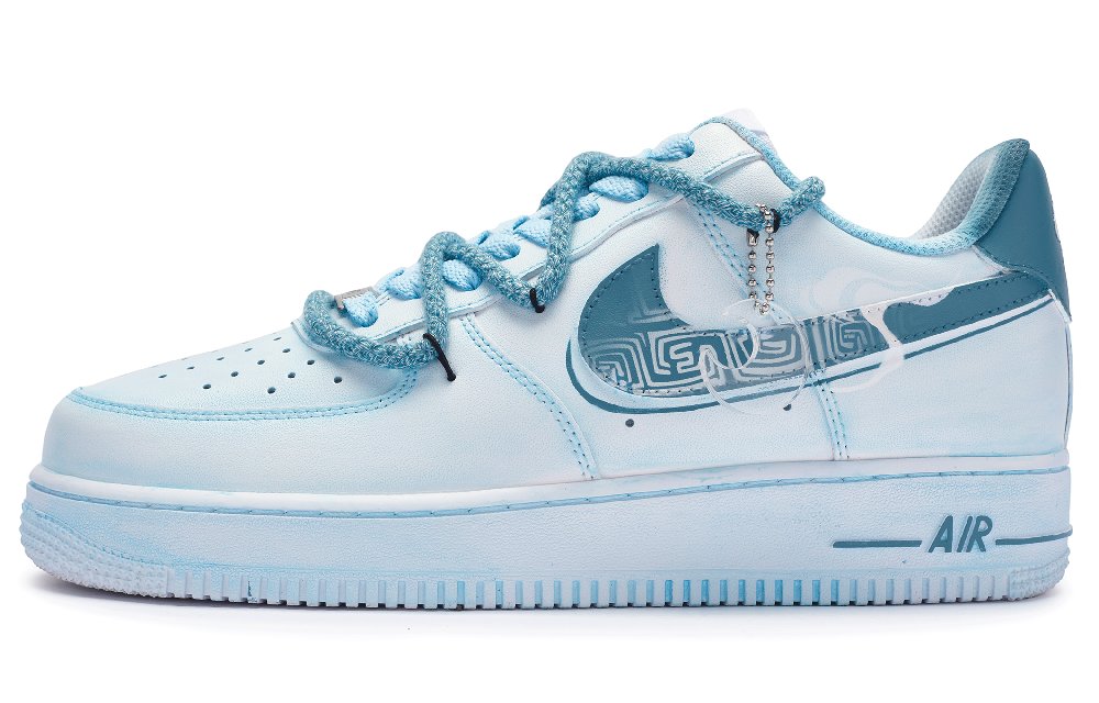 Nike Air Force 1 07 Anti-Slip Wear-Resistant Low-Top Skateboard Shoes Men's Transparent Blue