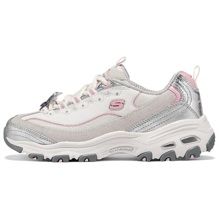 Skechers D'LITES 1.0 Cushioning, Abrasion Resistant, Height Increasing Low top Chunky Sneakers Women's White