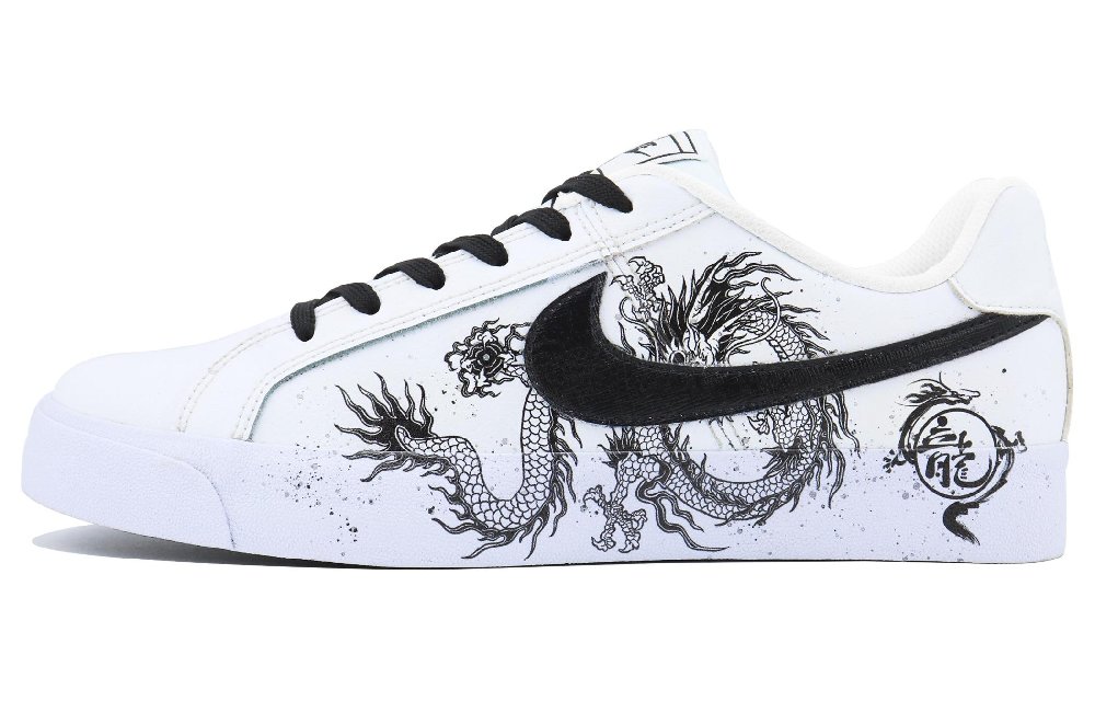 Nike Court Royale AC Wulong SDS Low Top Skateboard Shoes Unisex Black White
