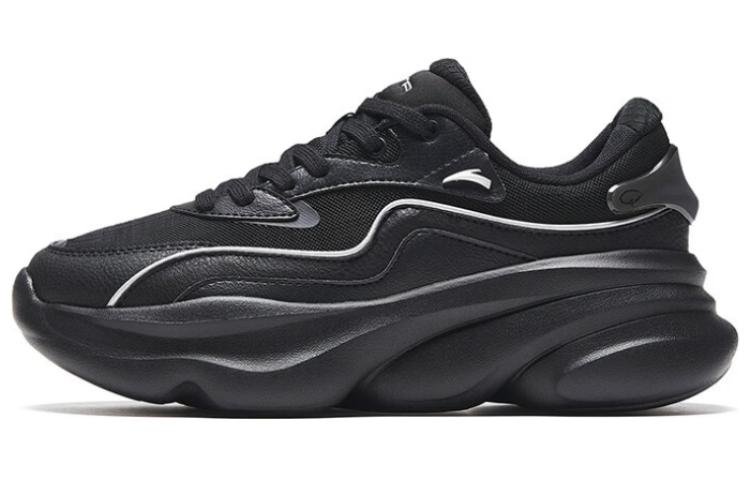 Anta Meow Shoes 3 Anti-Slip Wear-Resistant Low-Top Chunky Sneakers Women's Black Silver