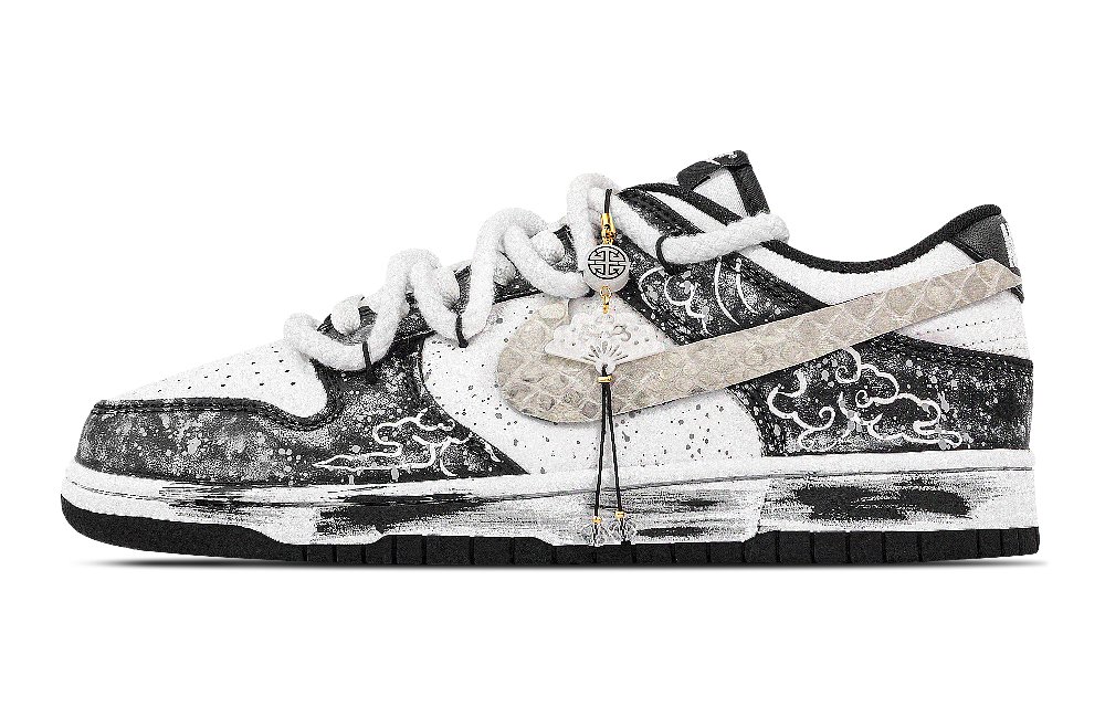 Nike Dunk Ink Soul Cloud Trace Abrasion Resistant Low Top Skateboard Shoes Unisex Black White Brown