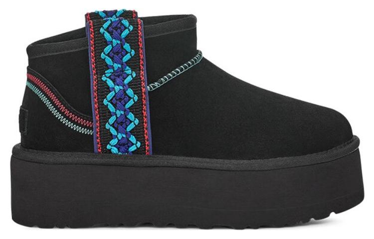UGG Classic Ultra Mini Braid Platform Boot Black Women's