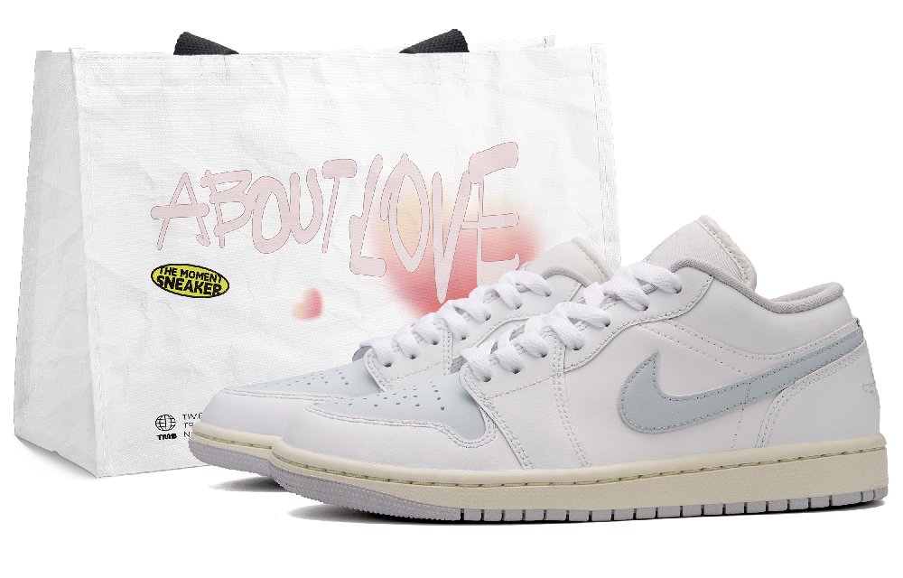 Jordan Air Jordan 1 Sea Salt Bubbles Low Top Vintage Basketball Shoes Women's Light Blue