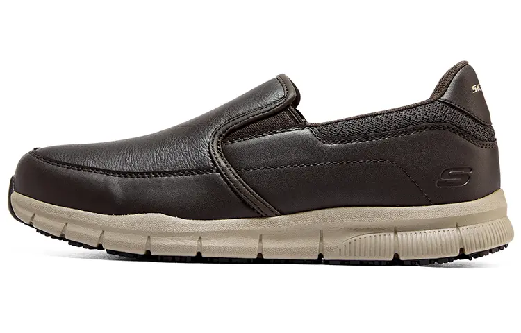 Skechers Relaxed Fit Work Slip on Low top Casual Shoes Men's Chocolate