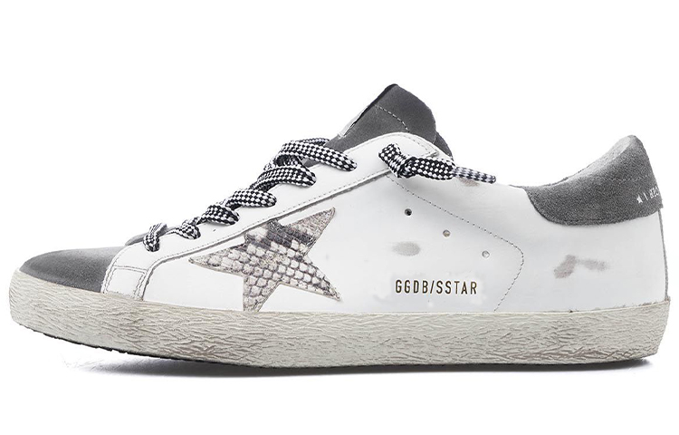 Golden Goose Super-Star Stylish Skateboarding Shoes Men's Gray White