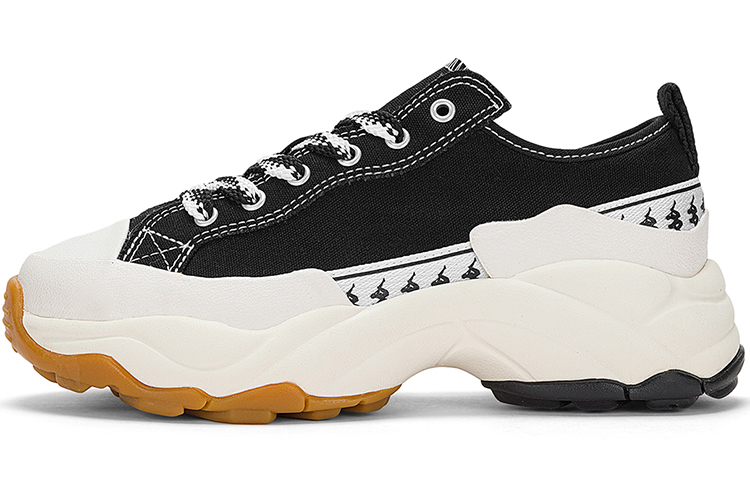 Kappa Anti Slip Wear Resistant Low Top Canvas Shoes Women's Black White