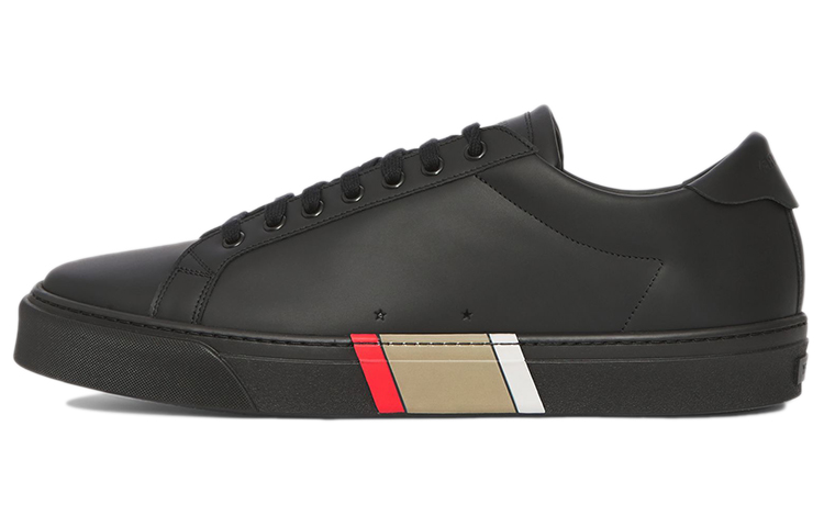Burberry Icon Stripe Black Leather