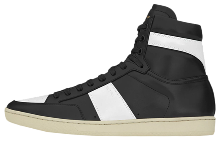 SAINT LAURENT PARIS High Top Stylish Skateboarding Shoes Men's Black White