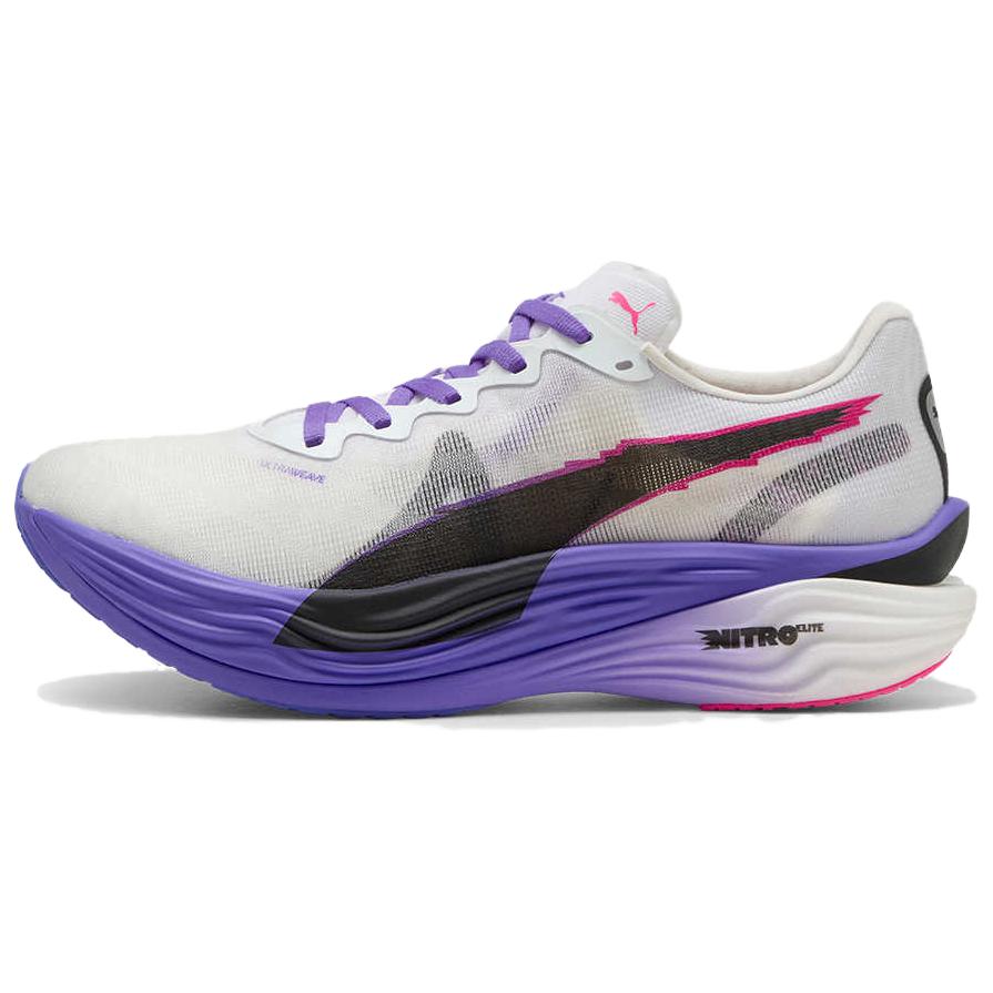 PUMA Deviate NITRO Elite 3 Low Top Running Shoes Unisex White Purple