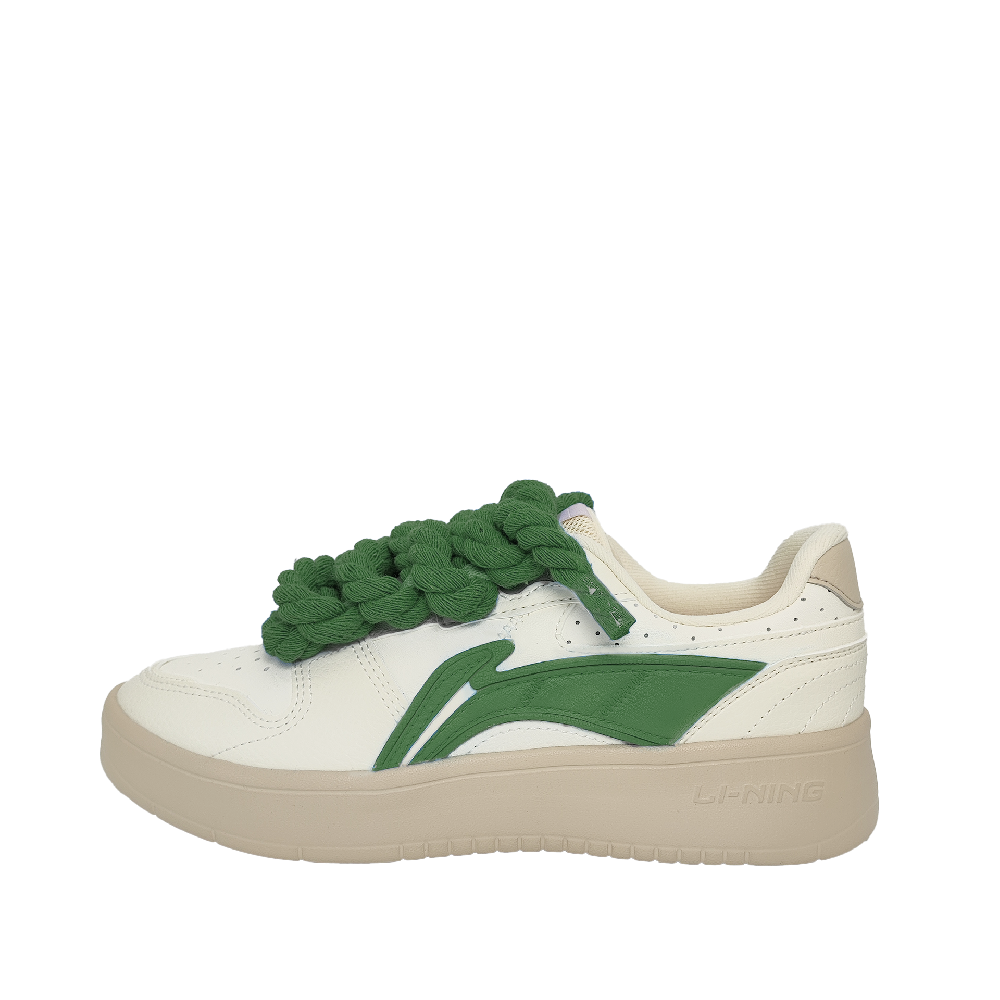LiNing Acer Truncatum Slip Resistant Cushioning Lightweight Low Top Skateboard Shoes Women's Beige Green
