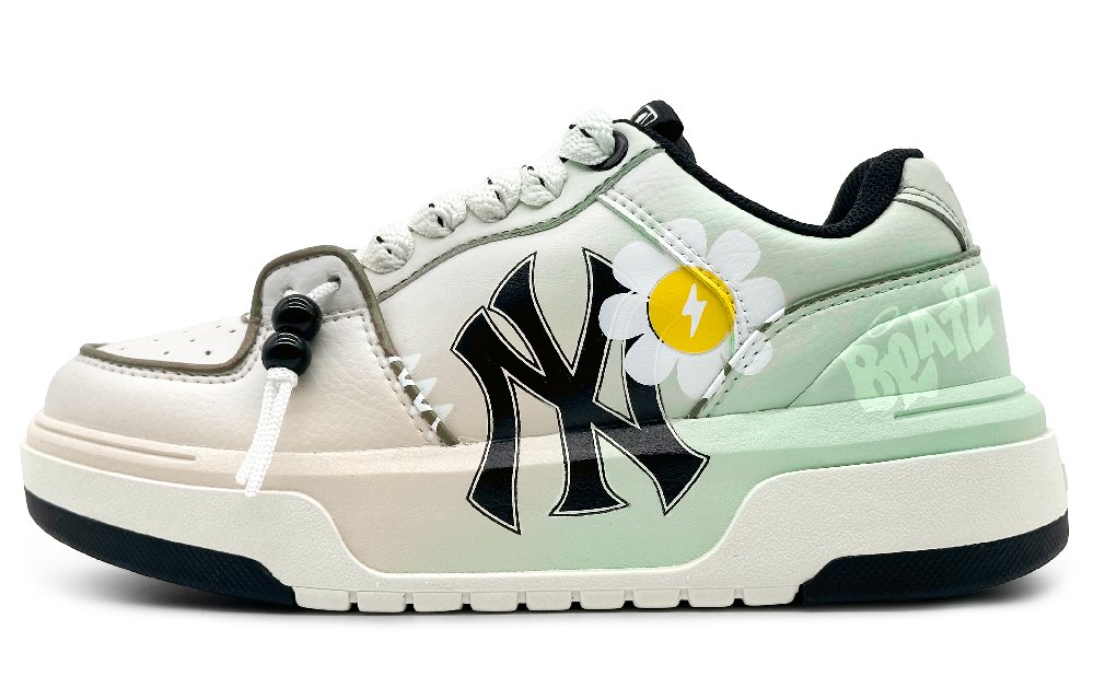 MLB Chunky Liner Wear-Resistant Height Increasing Low-Top Skateboard Shoes Unisex Yellow Green