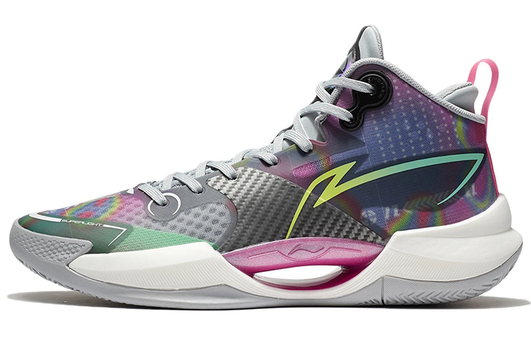 LINING Basketball Shoes Men's Mid top Brick Gray