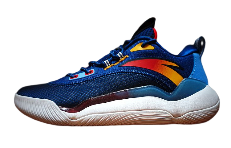 Anta Shock Absorbers With Slip Resistant And Abrasion Resistant Properties Low Top Basketball Shoes Men's Blue