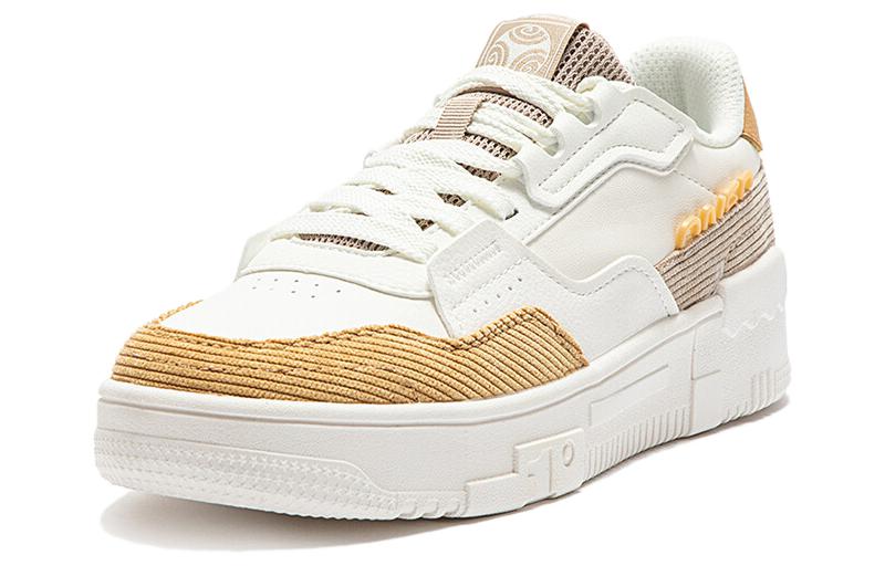 361° Anti-Slip Wear-Resistant Low-Top Skateboard Shoes Women's White Brown