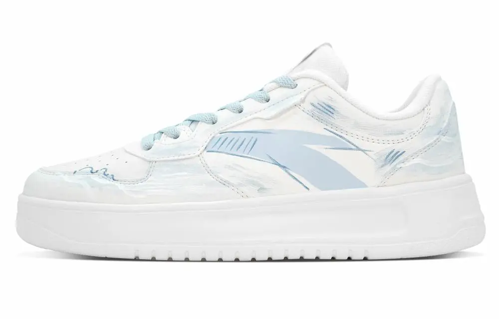 Anta Relaxed Abrasion Resistant Shock Absorbers Low top Skateboard Shoes Men's White Blue