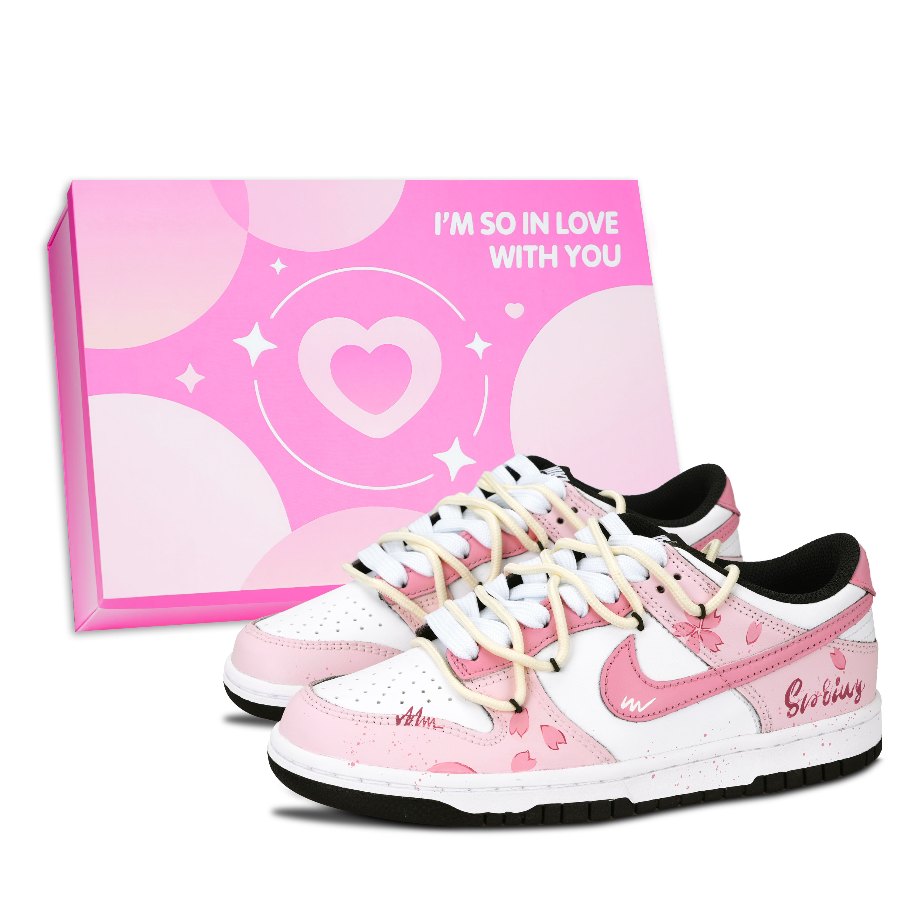 Nike Dunk Abrasion Resistant Low top Skateboard Shoes Unisex Pink