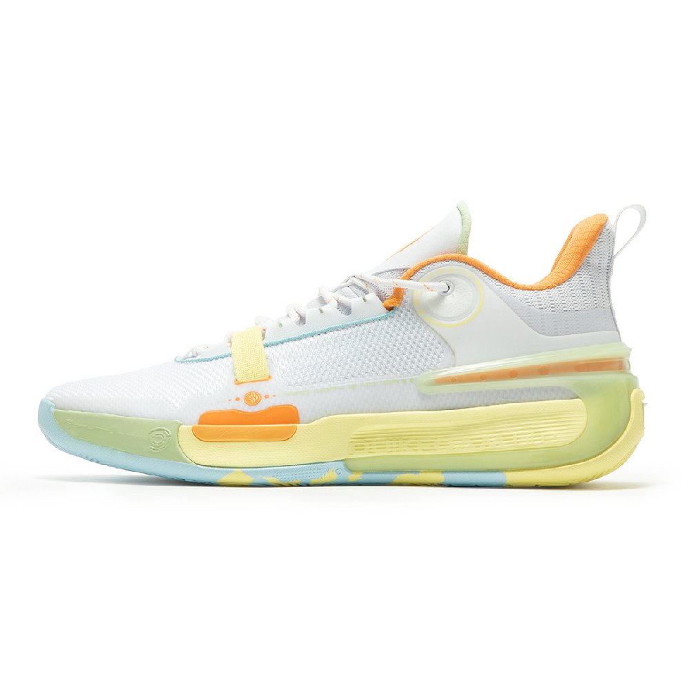361° Cushioned Slip-Resistant Low-Top Basketball Shoes Men's White Yellow