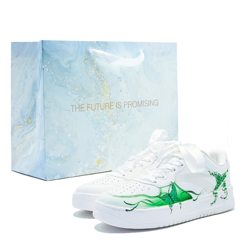 Anta Relaxed Slip Resistant Shock Absorbers Low Top Skateboard Shoes Men's White Green