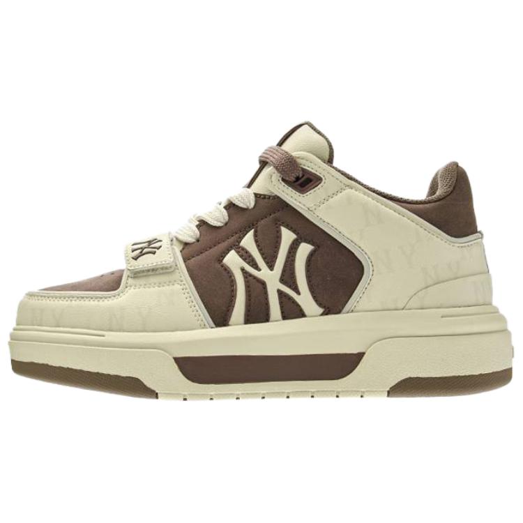 MLB New York Yankees Height Increasing Abrasion Resistant Slip Resistant High top Skateboard Shoes Unisex Brown