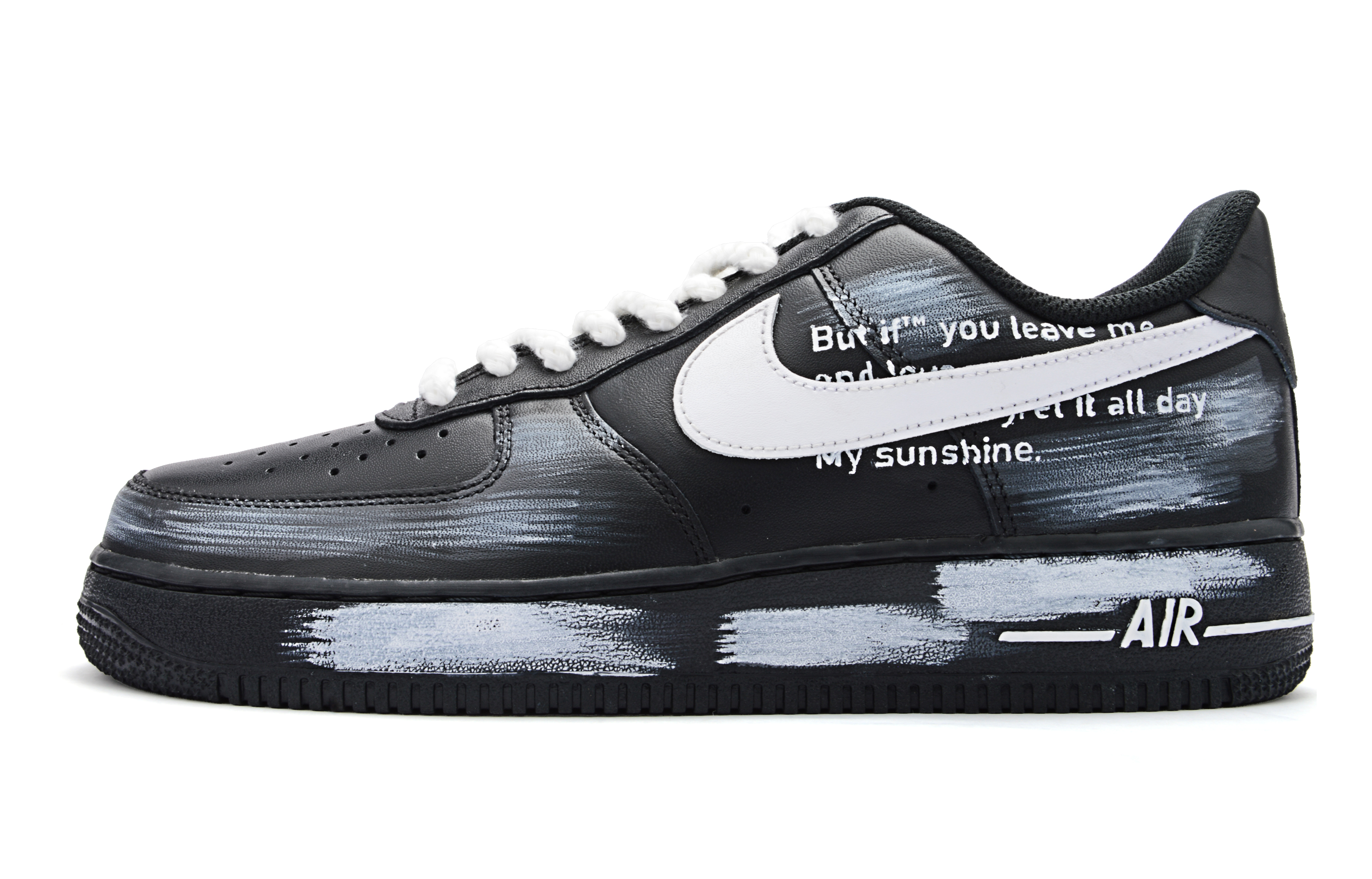 Nike Air Force 1 Cushioning, Wear Resistant Low top Skateboard Shoes Unisex Black White