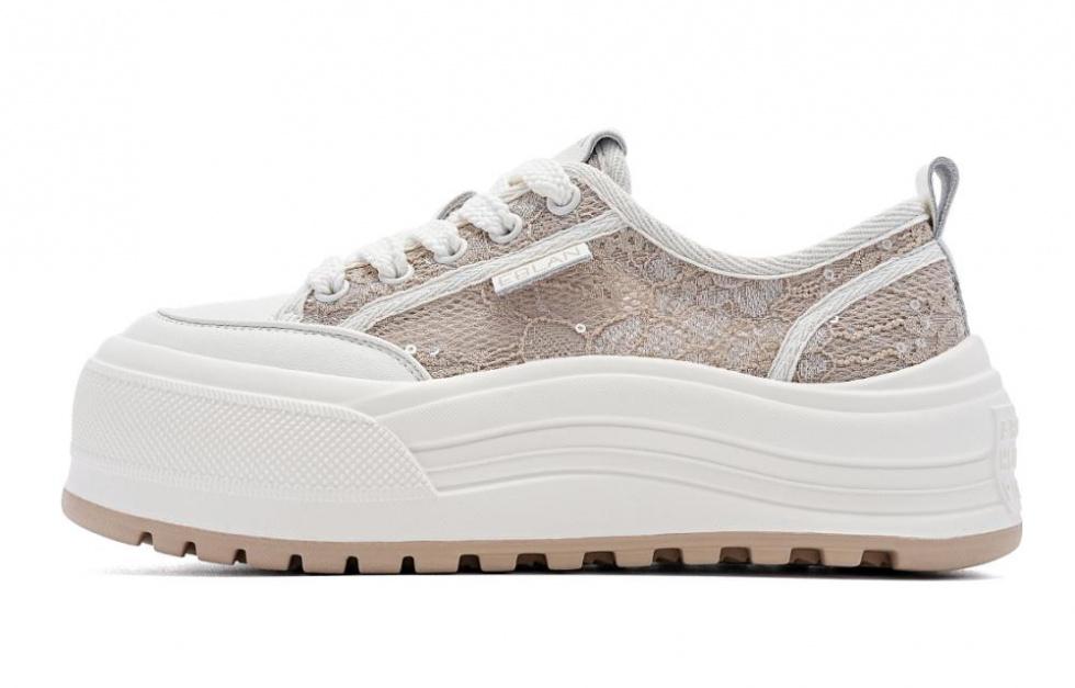 EBLAN Low-Top Skateboard Shoes Women's Apricot