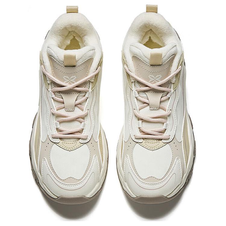 Anta Meteorite Slip-Resistant Warm Mid-Top Casual Shoes Women's White Beige Yellow купить в интернет-магазине Yoocart с быстрой доставкой по России.