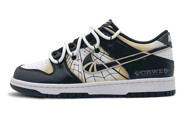 Nike Dunk Anti-Slip Wear-Resistant Low-Top Skateboard Shoes GS Black Yellow