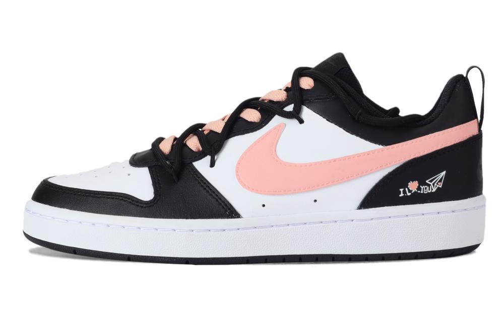 Nike Court Borough Low Anti-Slip Wear-Resistant Low-Top Skateboard Shoes GS Black Pink