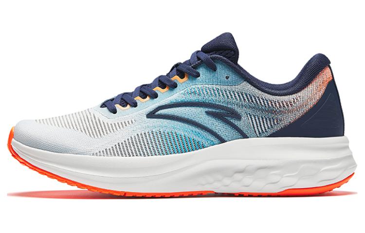 Anta Running Collection Cushioned Slip-Resistant Low-Top Running Shoes Men's White Blue Orange