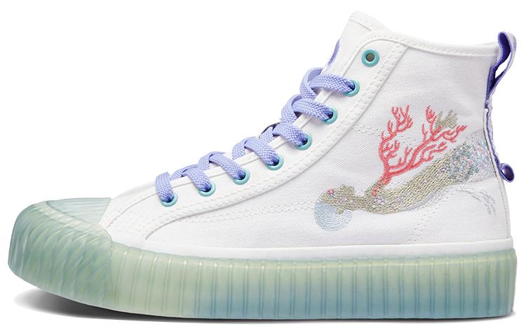 Kappa Anti-Slip Wear-Resistant High-Top Canvas Shoes Unisex White Korea