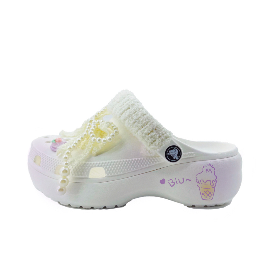 Crocs Classic Platform Clog Bubble Ice Cream Clogs Unisex Purple