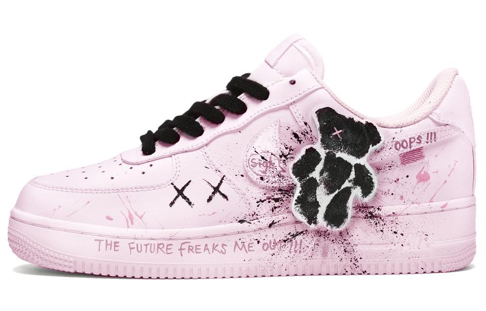 Nike Air Force 1 Low CUS ID Spring And Summer Outfit Ideas Low-Top Skateboard Shoes Men's Black Pink