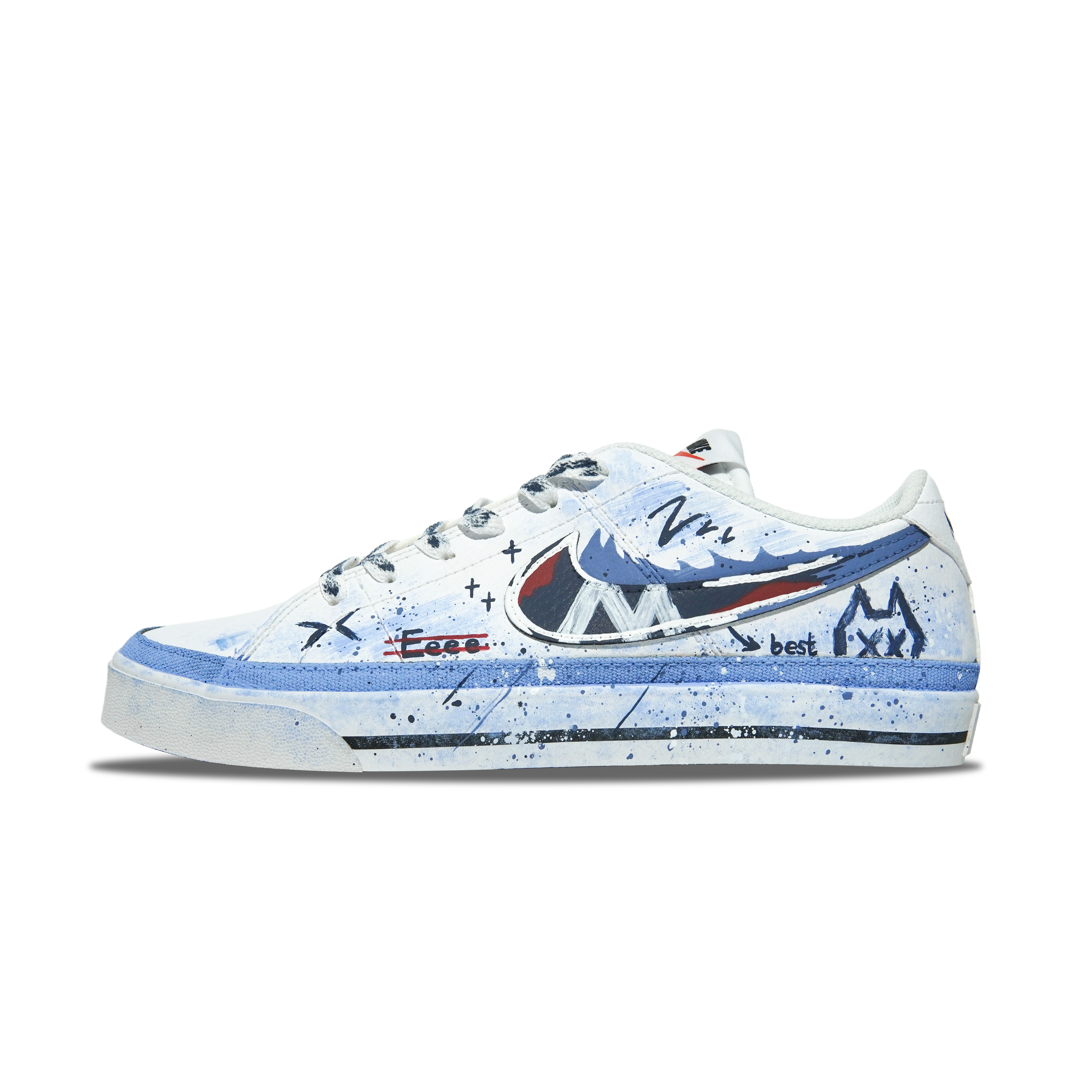 Nike Court Legacy Anti-Slip And Wear-Resistant Lightweight Low-Top Skateboard Shoes Men's Blue White купить в интернет-магазине Yoocart с быстрой доставкой по России.