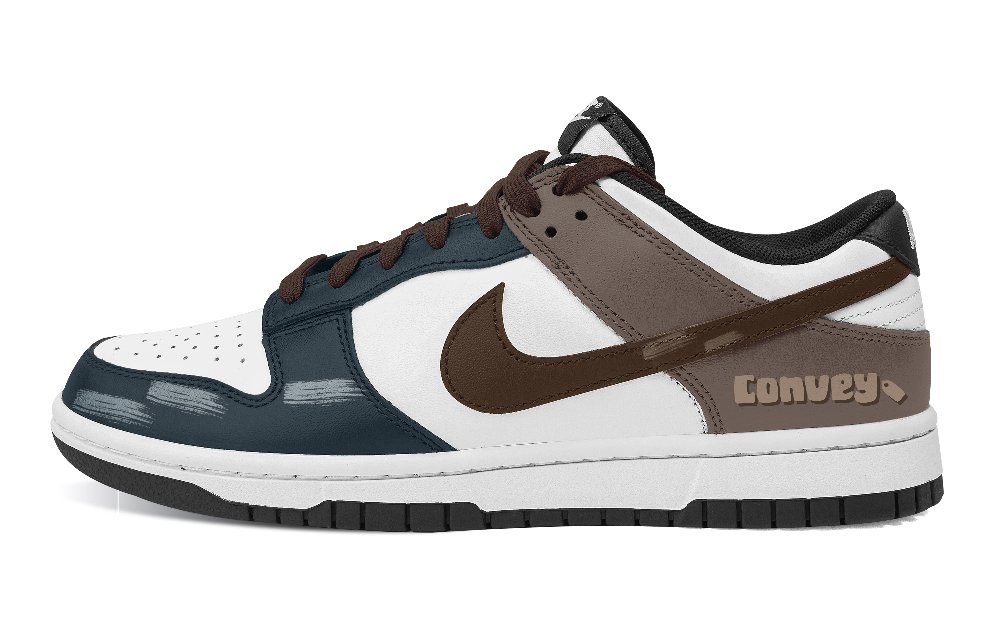 Nike Dunk Anti-Slip Wear-Resistant Low-Top Skateboard Shoes Unisex Navy Blue