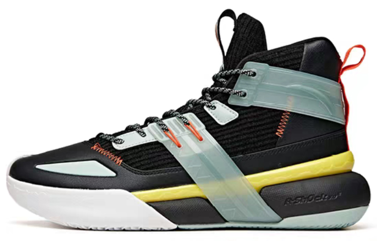 Anta Crazy 4 Cushioning Anti-Slip Wear-Resistant Breathability High-Top Basketball Shoes Men's Black Green White