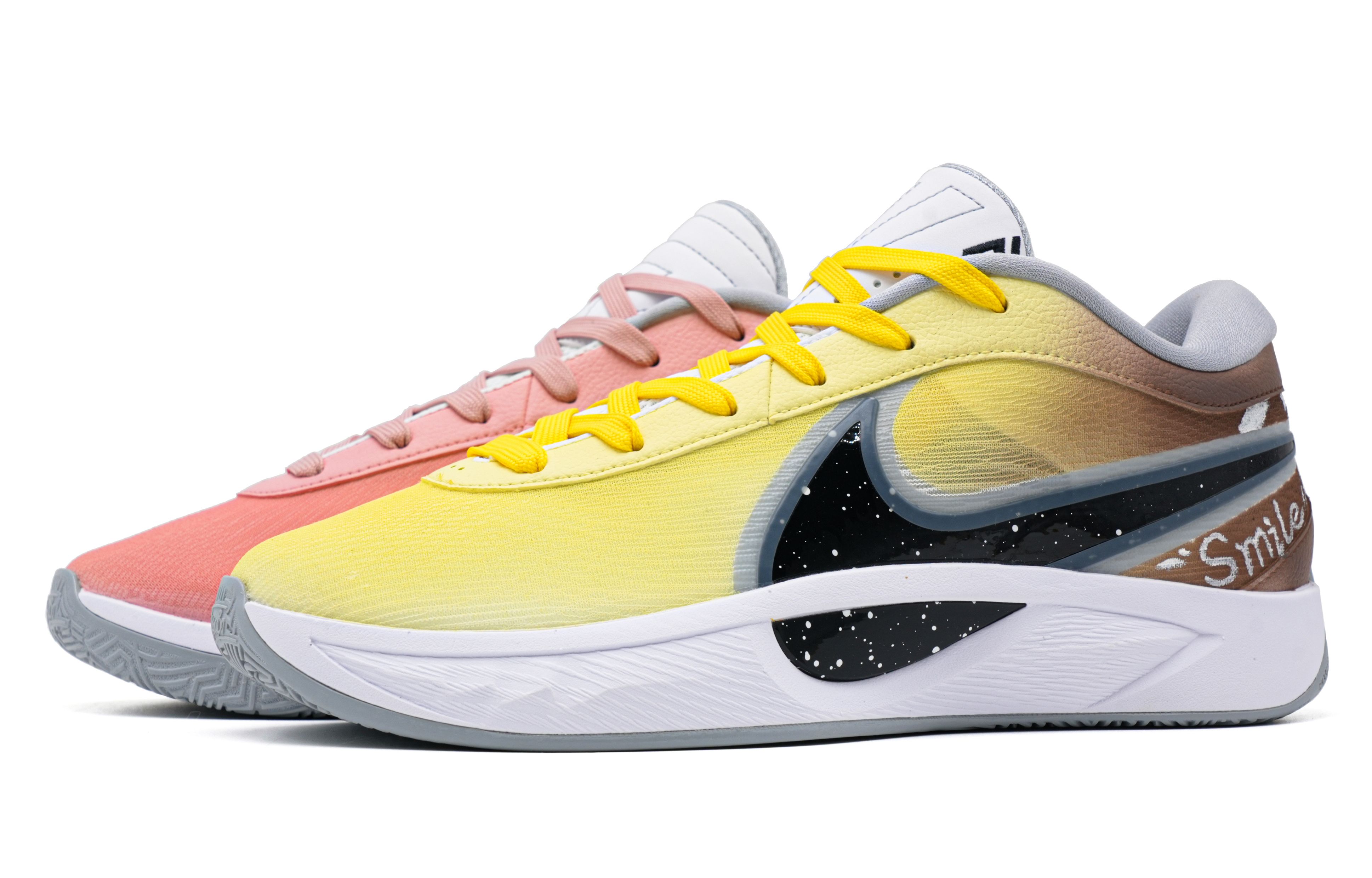 Nike Giannis Freak 6 Big Player Cushioning Abrasion Resistant Lightweight Low top Basketball Shoes Men's Yellow Pink