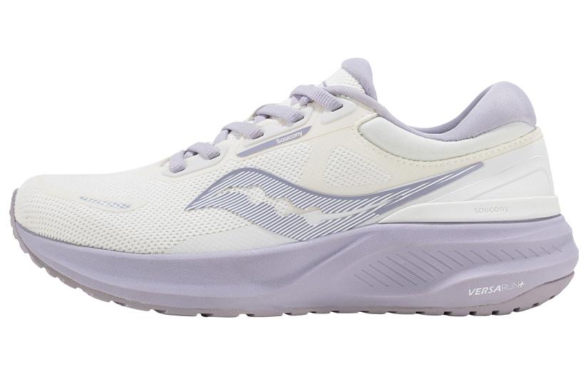 Saucony Puff Anti Slip Wear Resistant Low Top Running Shoes Women's White Purple