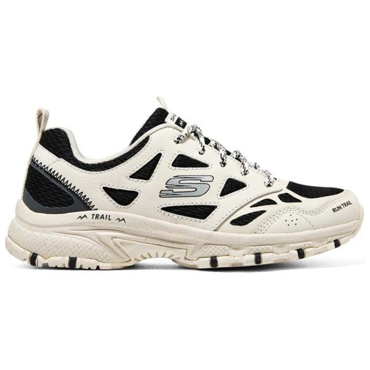 Skechers D'LITES HYPER BURST Low Top Casual Running Shoes Women's Beige White Black