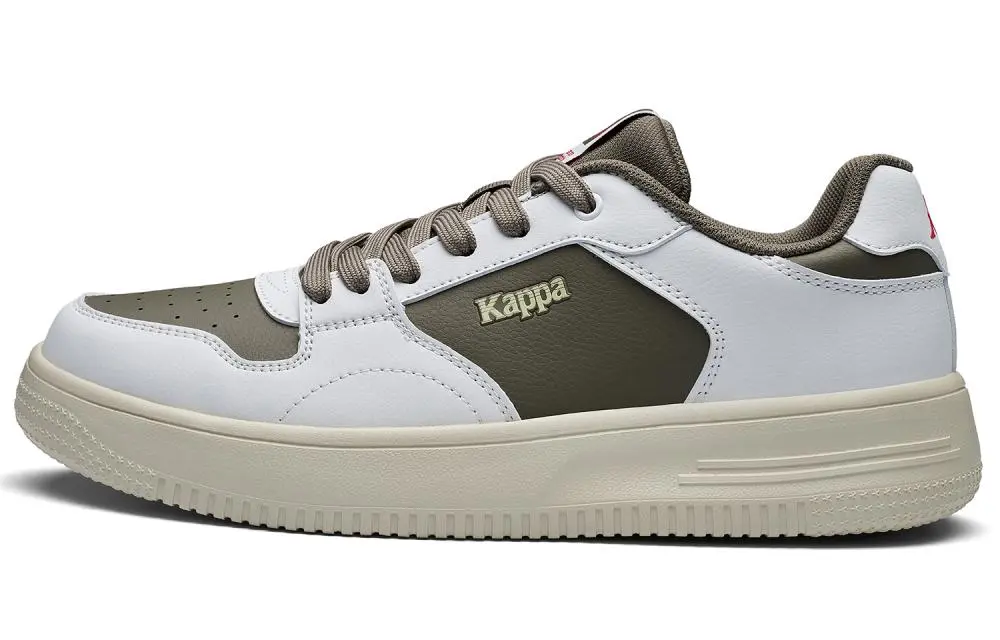 Kappa Anti Slip Wear Resistant Low Top Skateboard Shoes Unisex Umber Gray White