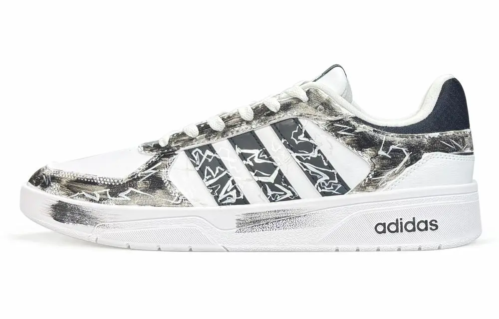 Adidas Neo Courtbeat Abrasion Resistant Slip Resistant Low top Skateboard Shoes Men's Black White