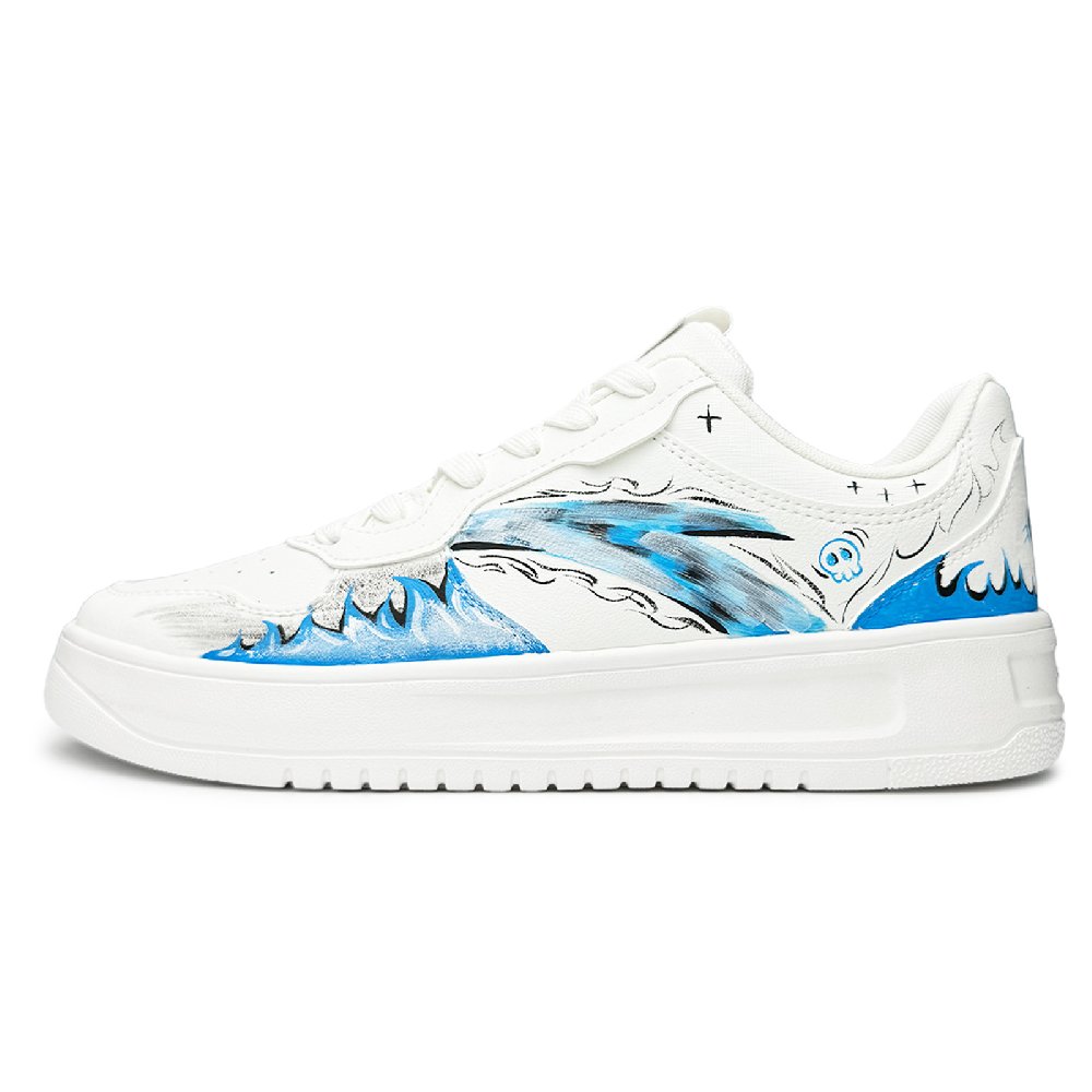 Anta Relaxed Anti Slip And Wear Resistant Height Increasing Low Top Skateboard Shoes Unisex Sky Blue