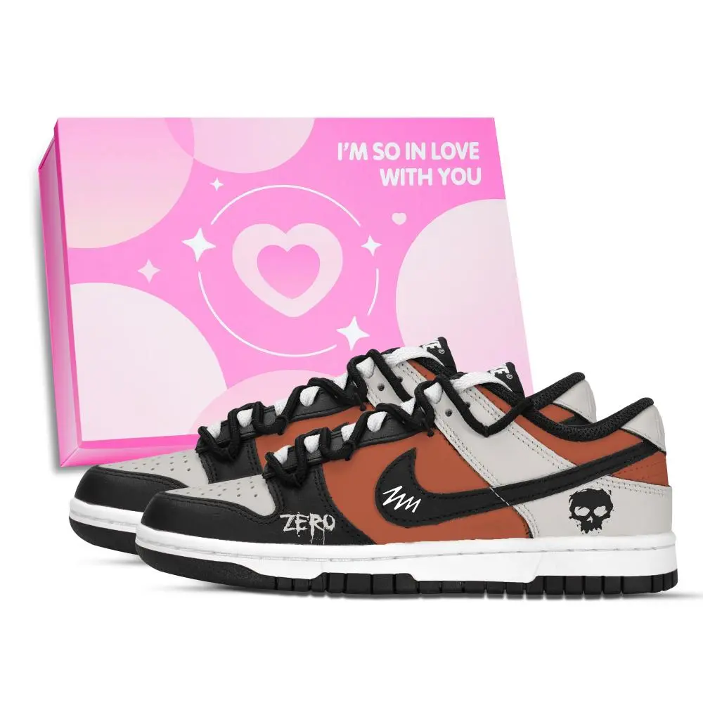 Nike Dunk The Apocalypse Has Arrived Shoe Box Abrasion Resistant Low top Skateboard Shoes Unisex Black Gray