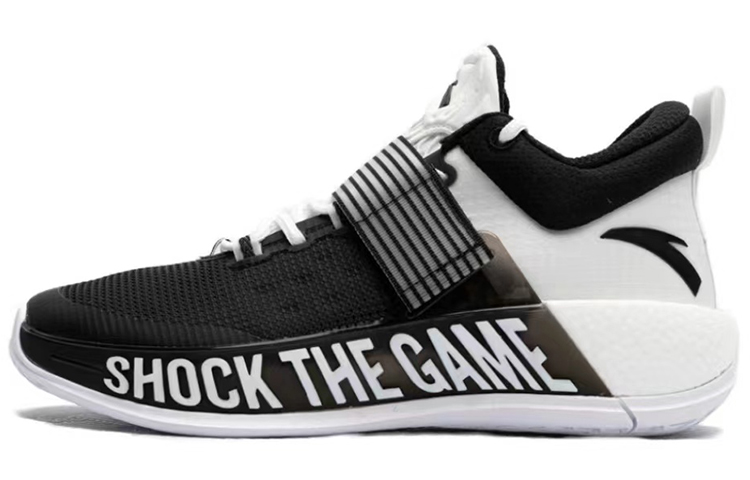 Anta Hengsao4 Durable Breathable Low-Top Basketball Shoes Men's Black White